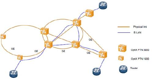 OptiX PTN1900在專網業務傳送業務上的組網應用